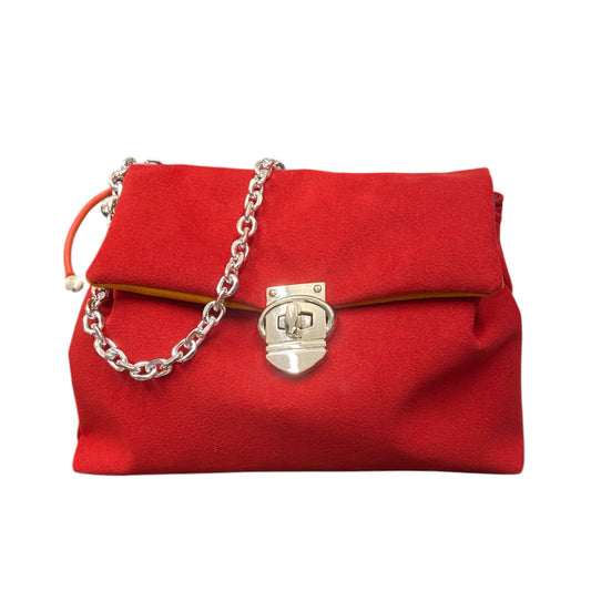 DIVA — Borsa a spalla alcantara rossa -  TOOitaly