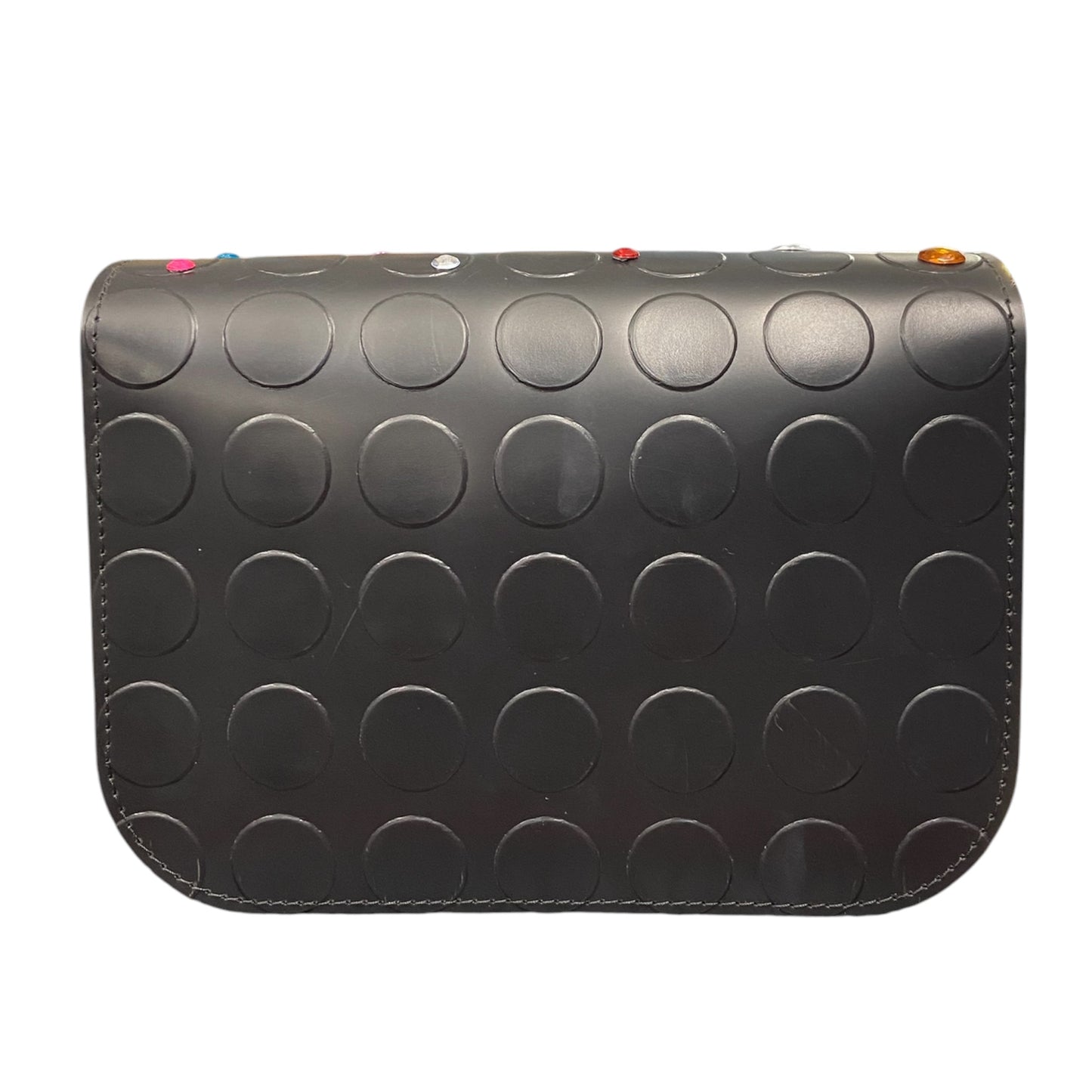 Chicca Maxi Jewels – Borsa in PVC Nero Decorata con Strass