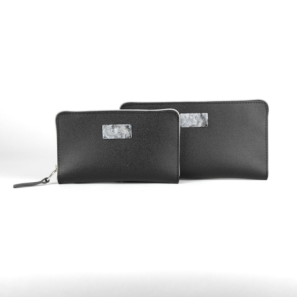 Portafoglio Vegan Maxi Nero Satinato - Portafogli