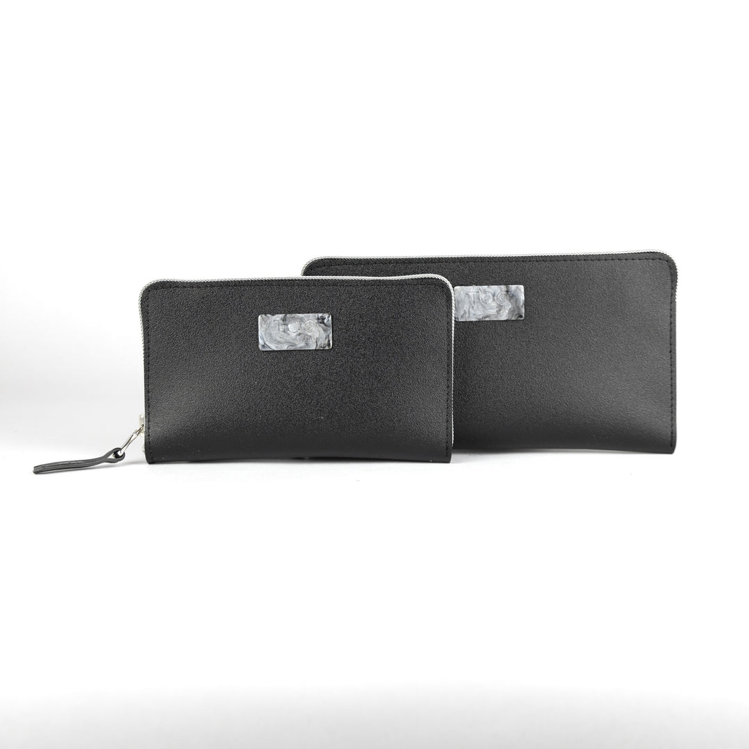 Portafoglio Vegan Mini Nero Satinato