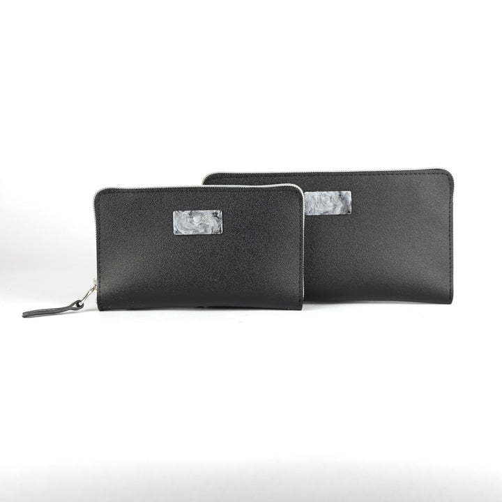 Portafoglio Vegan Mini Nero Satinato