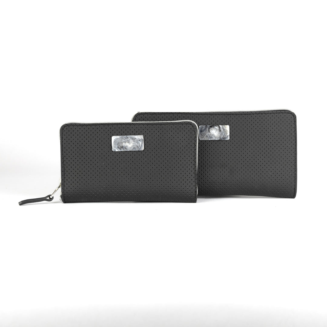Portafoglio Vegan Maxi Nero Puntinato - Portafogli