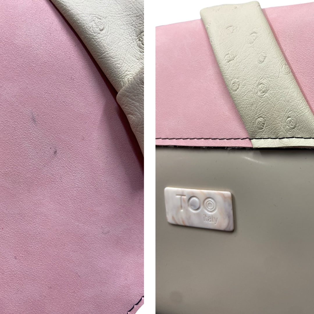 Everyday Secondhand Rosa, pattina in Alcantara rosa, morbida al tatto, abbinata a una scocca in PVC beige e rosa